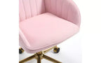 Chaise de bureau ergonomique de luxe, chaise de bureau à domicile en velours avec base en métal plaqué or, chaise pivotante réglable, chaise de coiffeuse