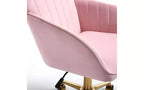 Chaise de bureau ergonomique de luxe, chaise de bureau à domicile en velours avec base en métal plaqué or, chaise pivotante réglable, chaise de coiffeuse