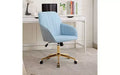 Chaise de bureau ergonomique de luxe, chaise de bureau à domicile en velours avec base en métal plaqué or, chaise pivotante réglable, chaise de coiffeuse