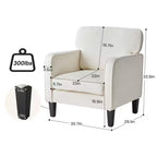 Fauteuil de lecture moderne avec accoudoirs et dossier, fauteuil confortable avec cadre en bois, fauteuil de salon pour salle d'attente, salle de réception