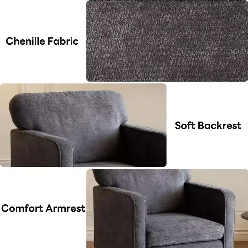 Fauteuil de lecture moderne avec accoudoirs et dossier, fauteuil confortable avec cadre en bois, fauteuil de salon pour salle d'attente, salle de réception