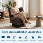 Fauteuil pivotant à 360° - Fauteuil de lecture moderne avec coussin épais et tissu chenille douillet | Fauteuil rembourré pour salon, chambre à coucher