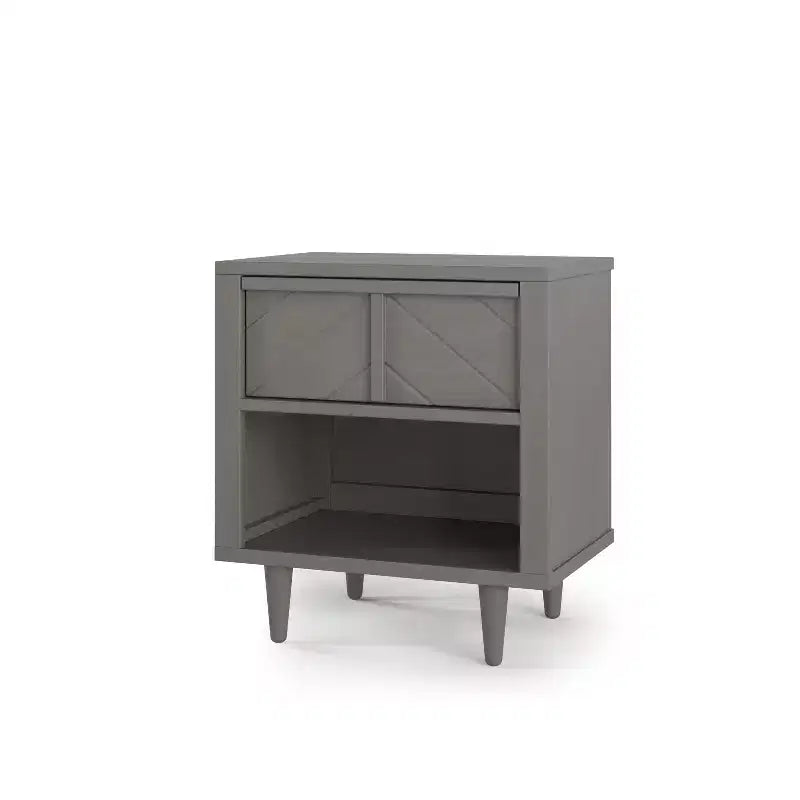 Table de chevet à 1 tiroir pour chambre de bébé ou d'enfant, grand tiroir de rangement, fabriquée en pin robuste, finition non toxique et sans danger pour les bébés