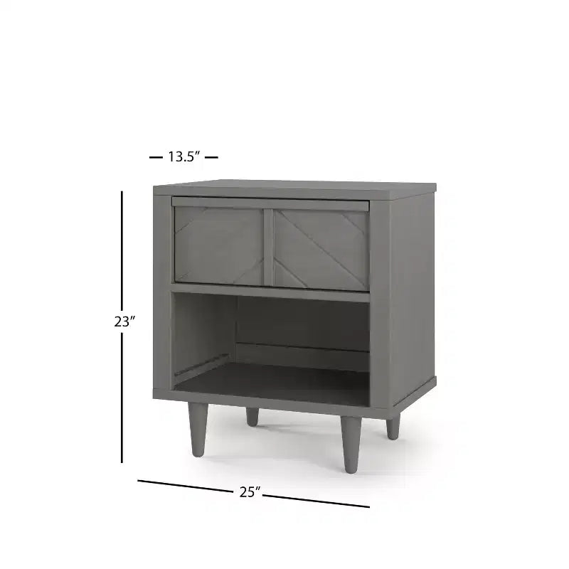 Table de chevet à 1 tiroir pour chambre de bébé ou d'enfant, grand tiroir de rangement, fabriquée en pin robuste, finition non toxique et sans danger pour les bébés