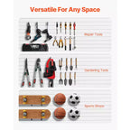 Panneaux muraux à lattes, 2,4 x 1,2 m, en PVC pour garage, avec accessoires, blancs, faciles à installer et réglables, blancs
