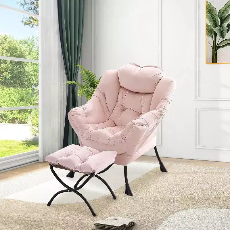 Fauteuil inclinable avec ottoman, fauteuil de salon moderne avec repose-pieds, accoudoirs, poche latérale pour le salon, la chambre, le dortoir ou le bureau