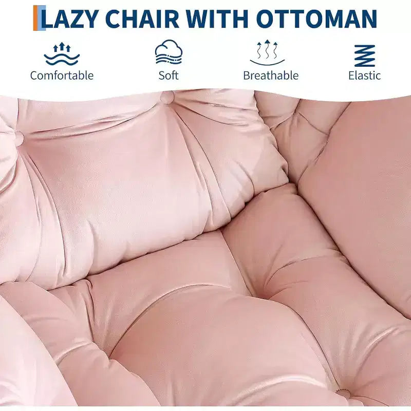Fauteuil inclinable avec ottoman, fauteuil de salon moderne avec repose-pieds, accoudoirs, poche latérale pour le salon, la chambre, le dortoir ou le bureau