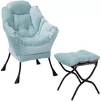 Fauteuil inclinable avec ottoman, fauteuil de salon moderne avec repose-pieds, accoudoirs, poche latérale pour le salon, la chambre, le dortoir ou le bureau