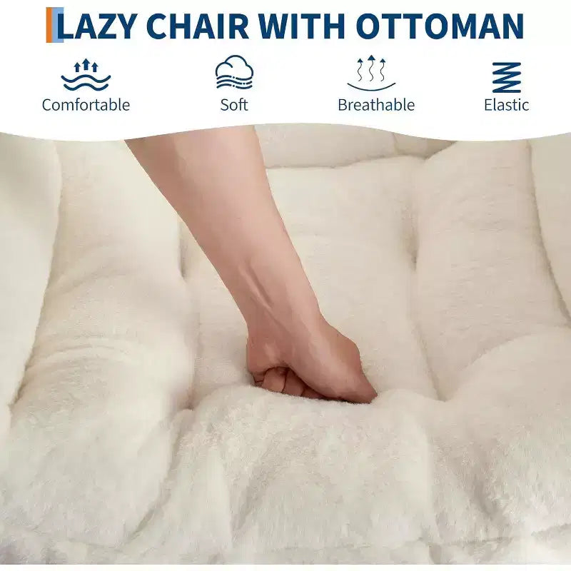 Fauteuil inclinable avec ottoman, fauteuil de salon moderne avec repose-pieds, accoudoirs, poche latérale pour le salon, la chambre, le dortoir ou le bureau