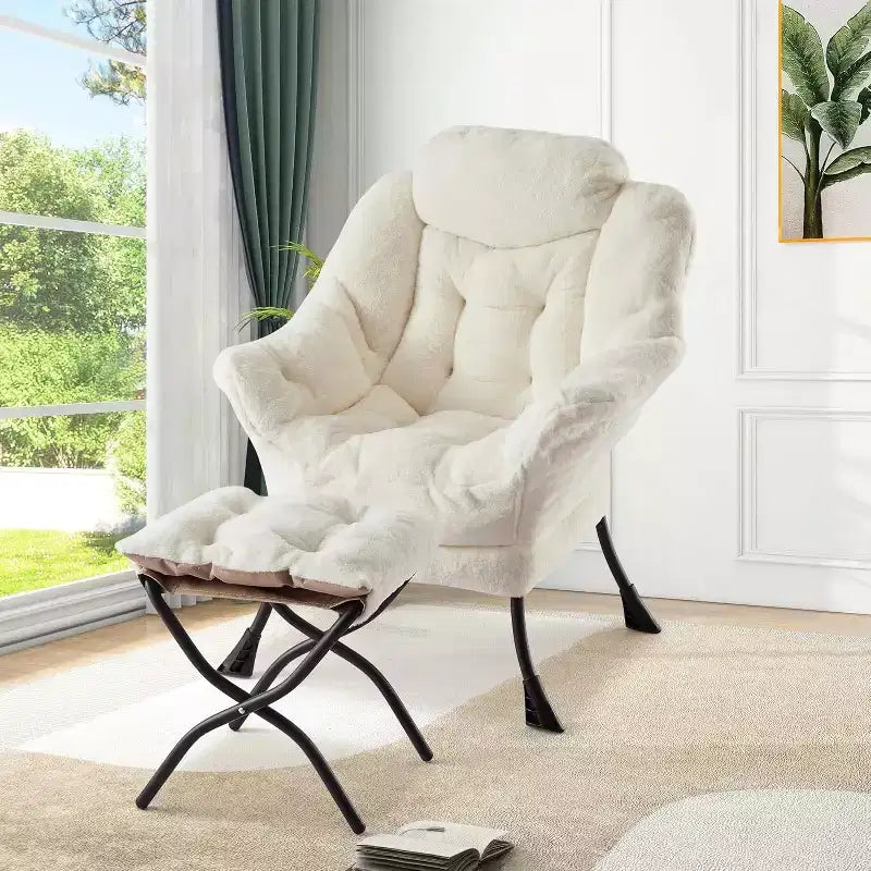 Fauteuil inclinable avec ottoman, fauteuil de salon moderne avec repose-pieds, accoudoirs, poche latérale pour le salon, la chambre, le dortoir ou le bureau