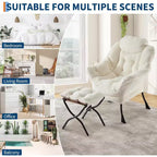 Fauteuil inclinable avec ottoman, fauteuil de salon moderne avec repose-pieds, accoudoirs, poche latérale pour le salon, la chambre, le dortoir ou le bureau