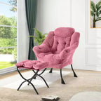 Fauteuil inclinable avec ottoman, fauteuil de salon moderne avec repose-pieds, accoudoirs, poche latérale pour le salon, la chambre, le dortoir ou le bureau