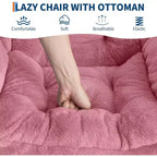 Fauteuil inclinable avec ottoman, fauteuil de salon moderne avec repose-pieds, accoudoirs, poche latérale pour le salon, la chambre, le dortoir ou le bureau