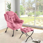 Fauteuil inclinable avec ottoman, fauteuil de salon moderne avec repose-pieds, accoudoirs, poche latérale pour le salon, la chambre, le dortoir ou le bureau