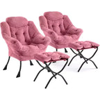 Fauteuil inclinable avec ottoman, fauteuil de salon moderne avec repose-pieds, accoudoirs, poche latérale pour le salon, la chambre, le dortoir ou le bureau