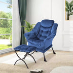 Fauteuil inclinable avec ottoman, fauteuil de salon moderne avec repose-pieds, accoudoirs, poche latérale pour le salon, la chambre, le dortoir ou le bureau