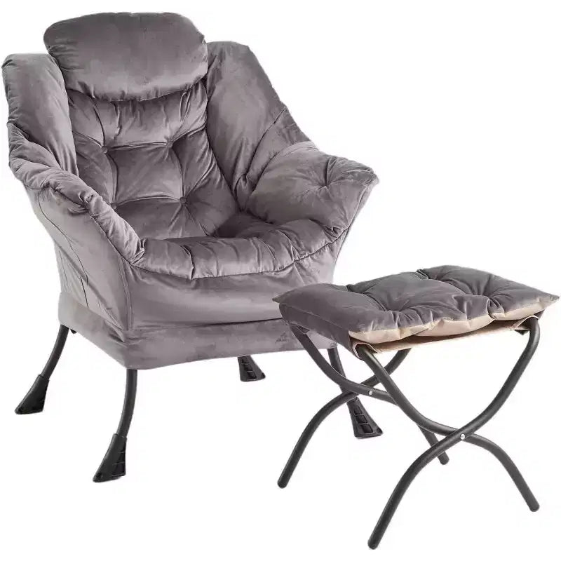 Fauteuil inclinable avec ottoman, fauteuil de salon moderne avec repose-pieds, accoudoirs, poche latérale pour le salon, la chambre, le dortoir ou le bureau