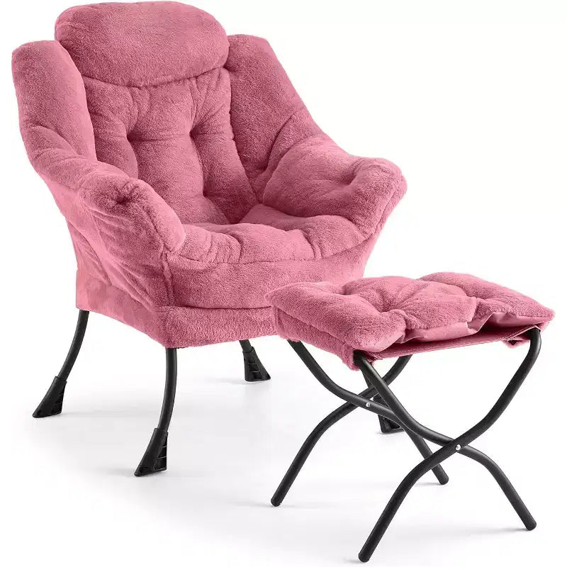 Fauteuil inclinable avec ottoman, fauteuil de salon moderne avec repose-pieds, accoudoirs, poche latérale pour le salon, la chambre, le dortoir ou le bureau