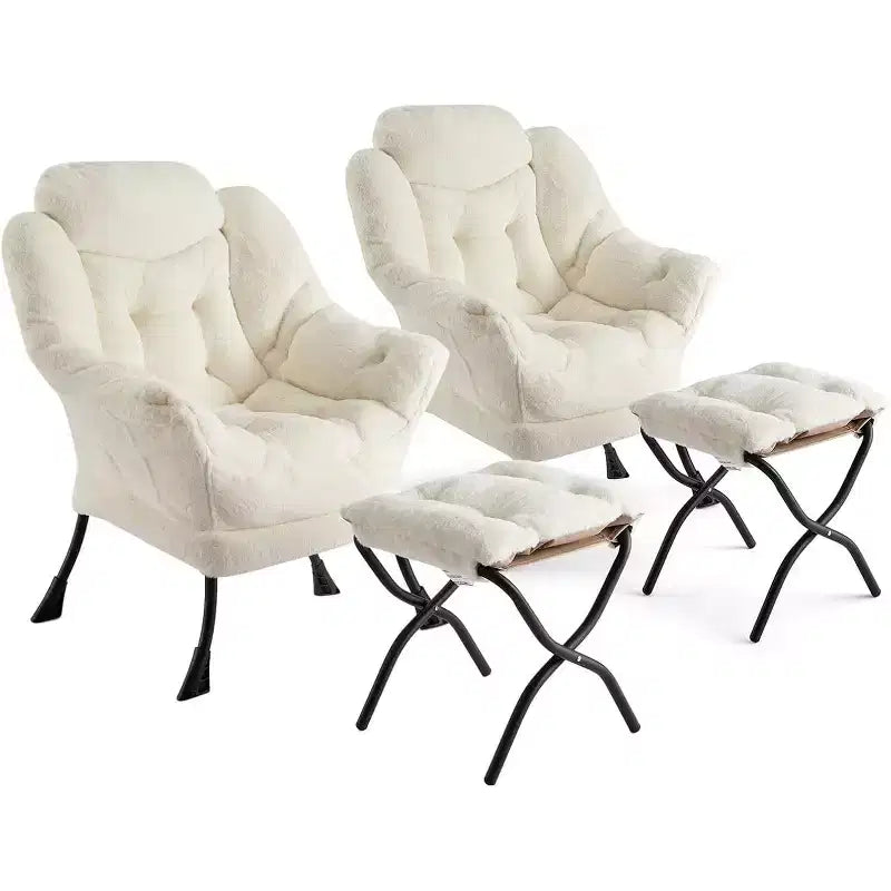 Fauteuil inclinable avec ottoman, fauteuil de salon moderne avec repose-pieds, accoudoirs, poche latérale pour le salon, la chambre, le dortoir ou le bureau