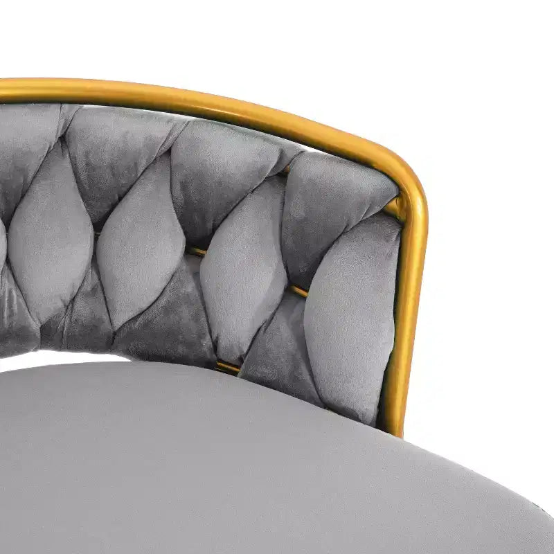 Tabourets de bar pivotants de 31,5 po hauteur comptoir, lot de 2, avec base en métal doré de luxe et dossier tressé à la main, capacité de 286 lb
