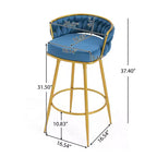 Tabourets de bar pivotants de 31,5 po hauteur comptoir, lot de 2, avec base en métal doré de luxe et dossier tressé à la main, capacité de 286 lb