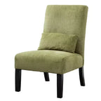 Fauteuil d'appoint sans accoudoirs en tissu chenille moderne avec oreiller, pieds en bois massif, siège profond pour le salon, la chambre ou le bureau