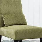 Fauteuil d'appoint sans accoudoirs en tissu chenille moderne avec oreiller, pieds en bois massif, siège profond pour le salon, la chambre ou le bureau