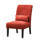 Fauteuil d'appoint sans accoudoirs en tissu chenille moderne avec oreiller, pieds en bois massif, siège profond pour le salon, la chambre ou le bureau