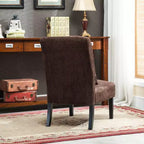Fauteuil d'appoint sans accoudoirs en tissu chenille moderne avec oreiller, pieds en bois massif, siège profond pour le salon, la chambre ou le bureau