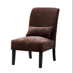 Fauteuil d'appoint sans accoudoirs en tissu chenille moderne avec oreiller, pieds en bois massif, siège profond pour le salon, la chambre ou le bureau