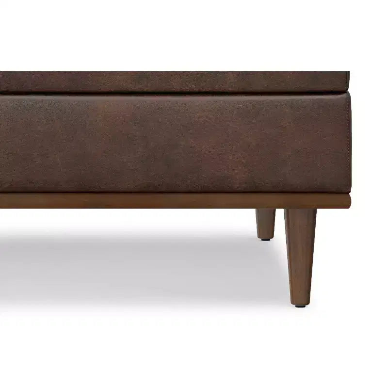 Ottoman table carrée contemporaine de style transitoire de 38 po de large