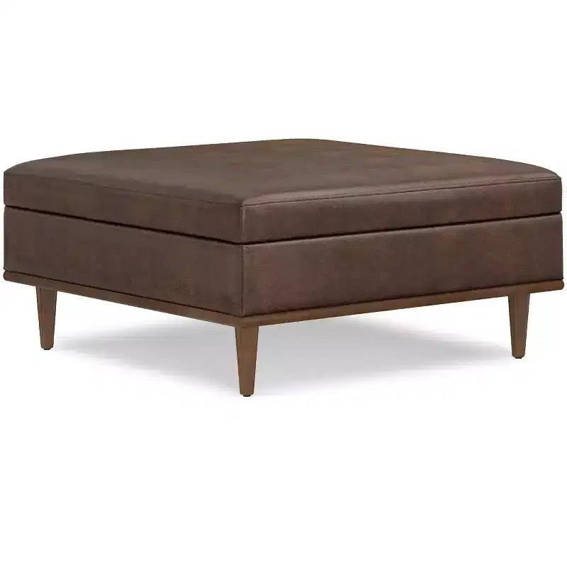 Ottoman table carrée contemporaine de style transitoire de 38 po de large