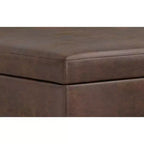 Ottoman table carrée contemporaine de style transitoire de 38 po de large