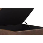 Ottoman table carrée contemporaine de style transitoire de 38 po de large