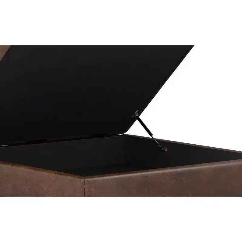Ottoman table carrée contemporaine de style transitoire de 38 po de large