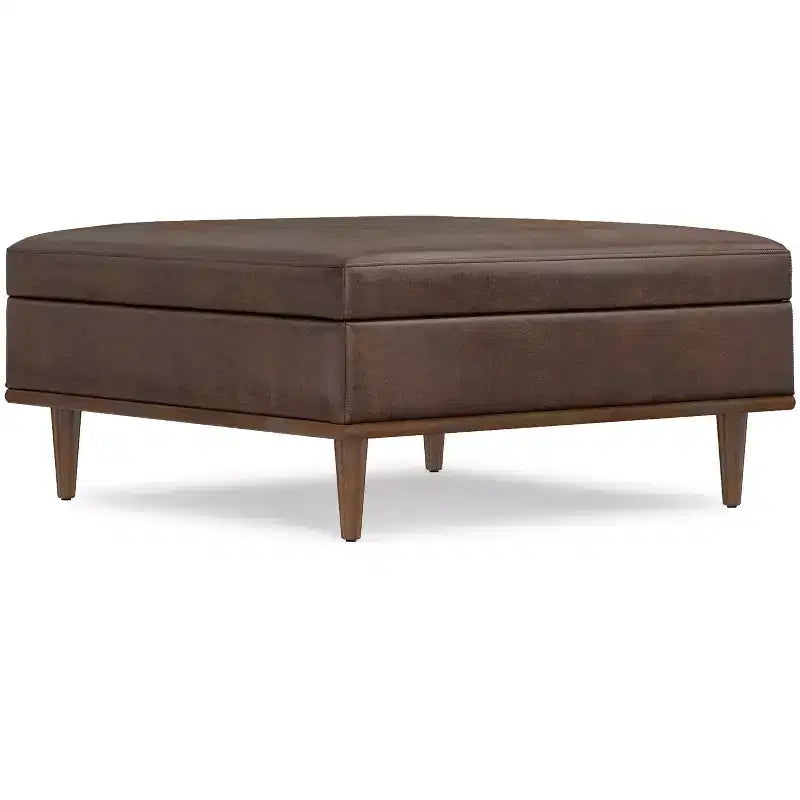 Ottoman table carrée contemporaine de style transitoire de 38 po de large