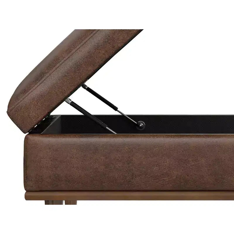 Ottoman table carrée contemporaine de style transitoire de 38 po de large