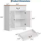 Meuble de Rangement Buffet de Ferme - Bahut avec 2 Portes, Tiroir et Étagère Ajustable, Meuble Blanc pour Cuisine, Salon