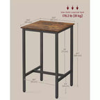 Table de bar, petite table de salle à manger haute de cuisine, cadre métallique robuste, pour espaces restreints, facile à assembler