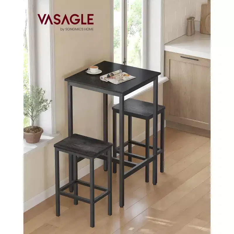 Table de bar, petite table de salle à manger haute de cuisine, cadre métallique robuste, pour espaces restreints, facile à assembler