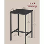Table de bar, petite table de salle à manger haute de cuisine, cadre métallique robuste, pour espaces restreints, facile à assembler