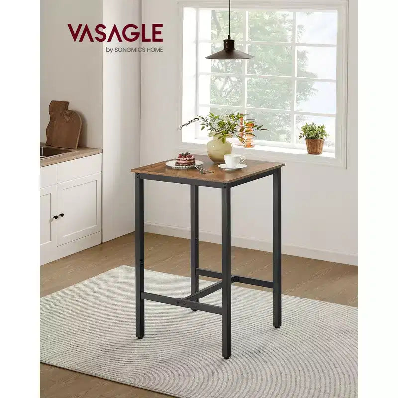 Table de bar, petite table de salle à manger haute de cuisine, cadre métallique robuste, pour espaces restreints, facile à assembler