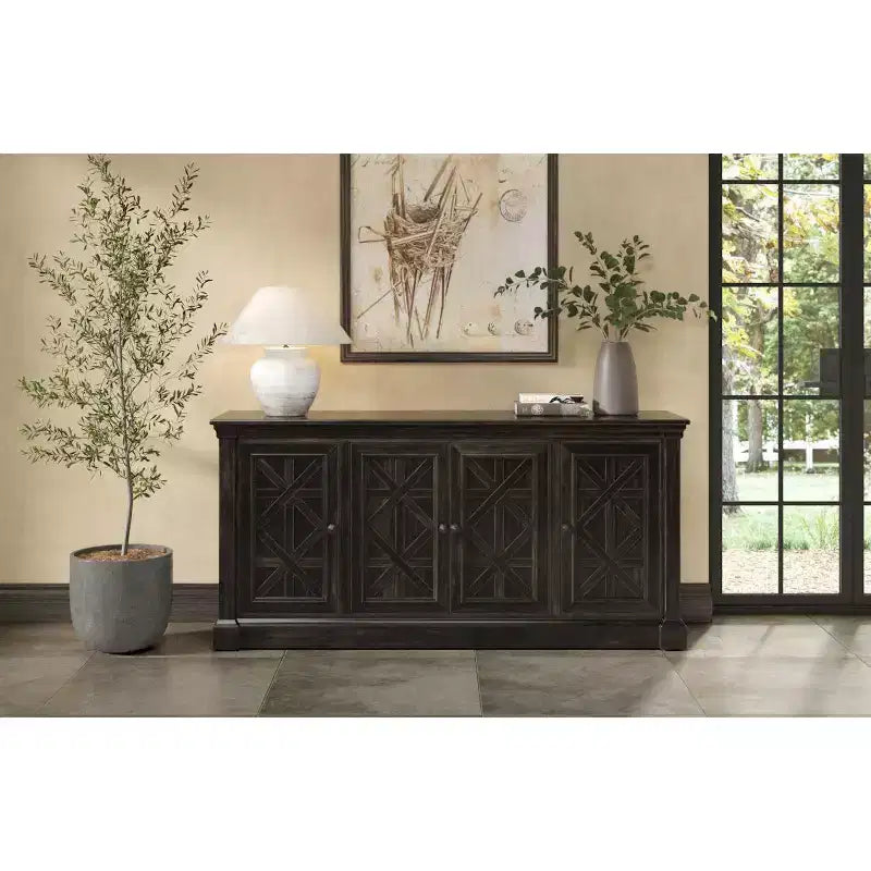 Meuble TV traditionnel 178 cm : Style Manoir Anglais, Aucun assemblage requis