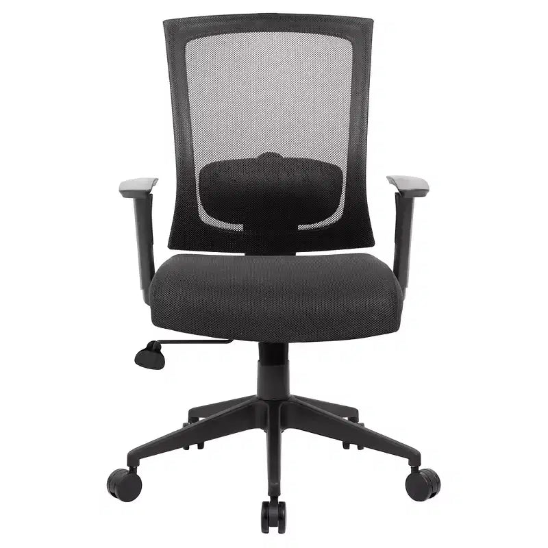 Fauteuil de bureau dossier résille noir : Ergonomique, accoudoirs réglables, pivotant, piètement nylon