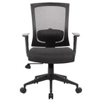 Fauteuil de bureau dossier résille noir : Ergonomique, accoudoirs réglables, pivotant, piètement nylon