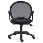 Chaise en maille avec accoudoirs réglables noir : Ergonomique pivotante, piètement nylon, capacité 125 kg