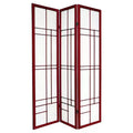 6 ft. Tall Eudes Shoji Screen - Rosewood (3 Panels)