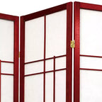 Paravent Shoji de 6 pi de hauteur - Palissandre (3 panneaux)