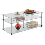 Table basse classique à 3 niveaux en verre clair
