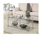Table basse classique à 3 niveaux en verre clair